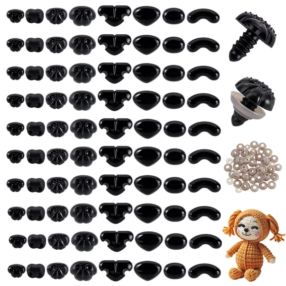 Plastic Safety Noses Craft Nose for DIY Toys Puppet Plush Animal Making Black for making