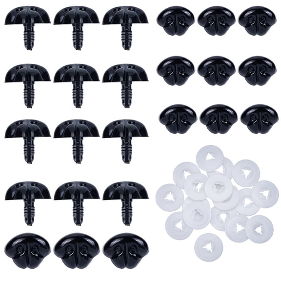 Plastic Safety Noses Craft Nose with Washers for DIY Toys Puppet Plush Animal Making Black 20x27x25mm