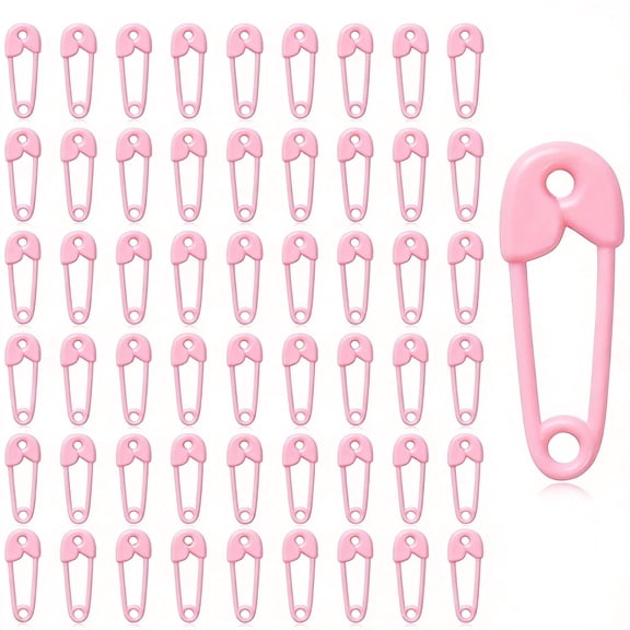 Plastic Safety Pins 160 Pieces Mini Charm for Girl Baby Shower Table Decorations Party Favor Game Accessories Premium Pink