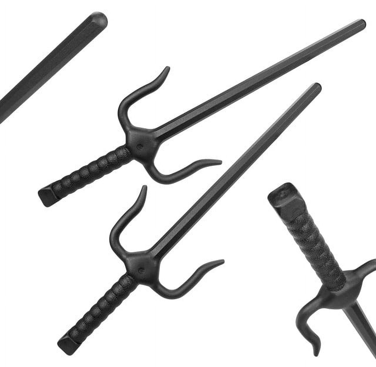 Plastic Sai Martial Arts Weapon Black polypropylene Training Sai Swords (Pair) (13.25" Long
