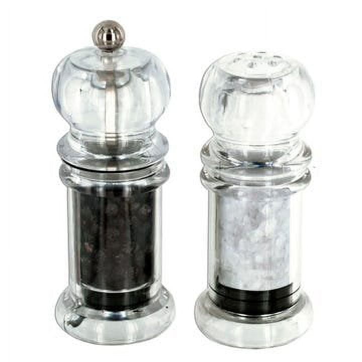 Plastic Salt Shaker and Pepper Grinder Mill Value Set - Great for