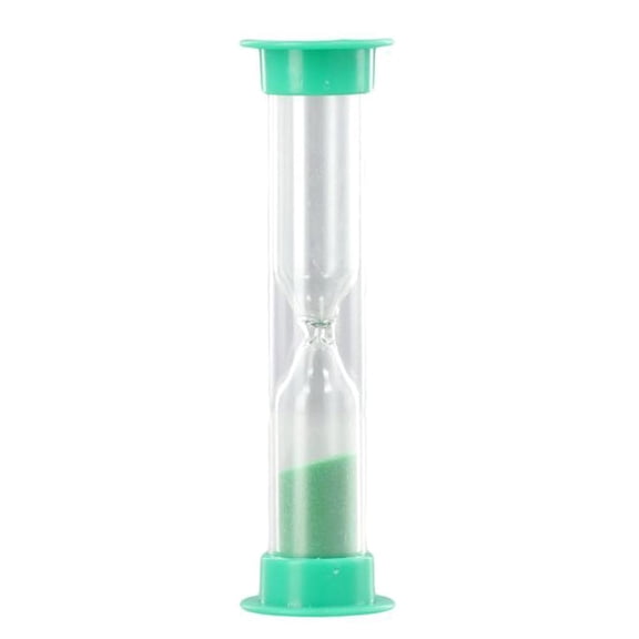 Plastic Sand Timer, Green, 2-Minute Timer, 0.98 x 3.54 in, ABS and Glass Material, for Reading, Display, School Projects and Educational Gifts