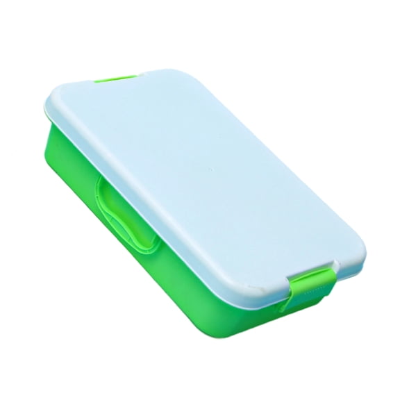 Stackable Plastic Sand Tray Set With Lid Stickers Portable Sensory Bin For Kids Art Crafts Storage Blue Green