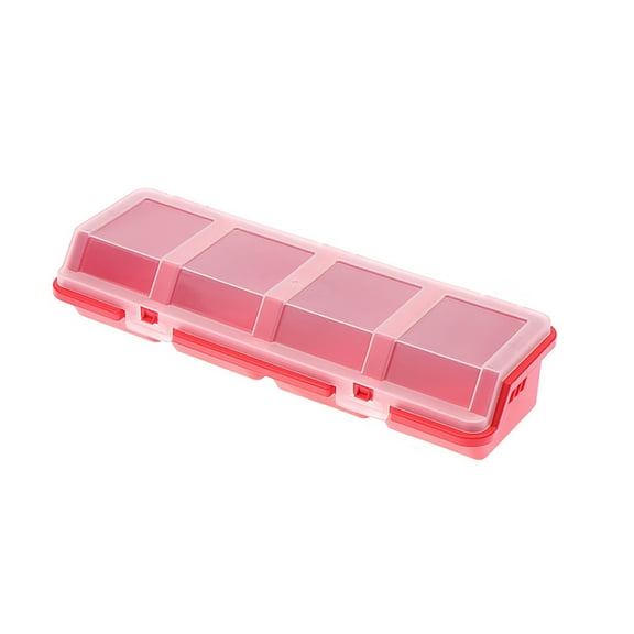 Plastic Screw Organizers Box with 4 Compartment Tool Part Container Bin Display Storage Case for Screws & Small Parts
