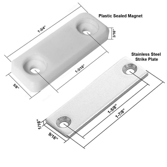 Plastic Sealed Gate Magnetic Latch and Stainless Steel Strike Plate
