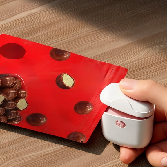 Plastic Sealing Tool Portable Mini Snack Sealer Machine White Hand-Protecting Easy Press Seals for Food Packaging(1Pcs) Rkxzt