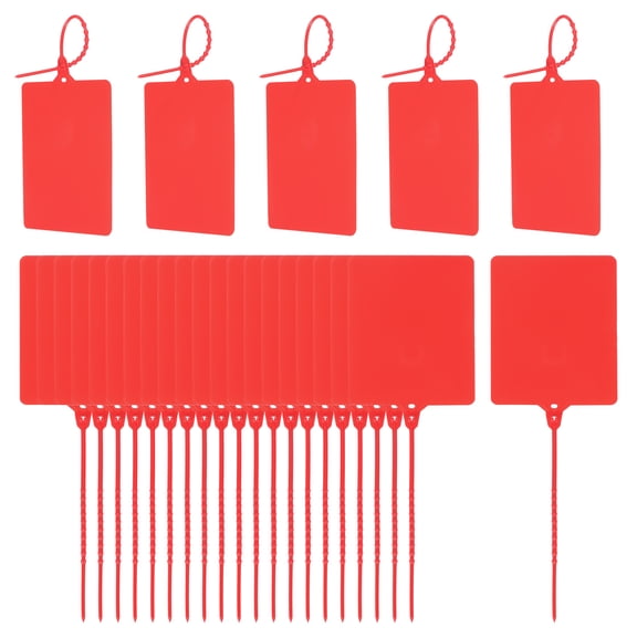 Plastic Seals Shipping Tags, for Basket Labels Cable Labels Tags Product Identification, 3.1x3.9 Inch Red