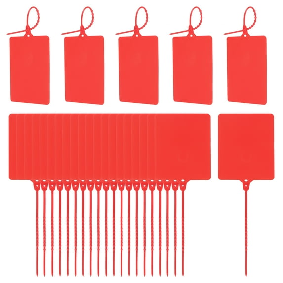 Plastic Seals Shipping Tags, for Basket Labels Cable Labels Tags Product Identification, 3.1x3.9 Inch Red
