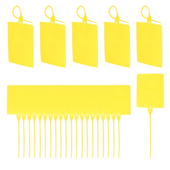 Plastic Seals Shipping Tags, for Basket Labels Cable Labels Tags Product Identification, 3.1x3.9 Inch Yellow