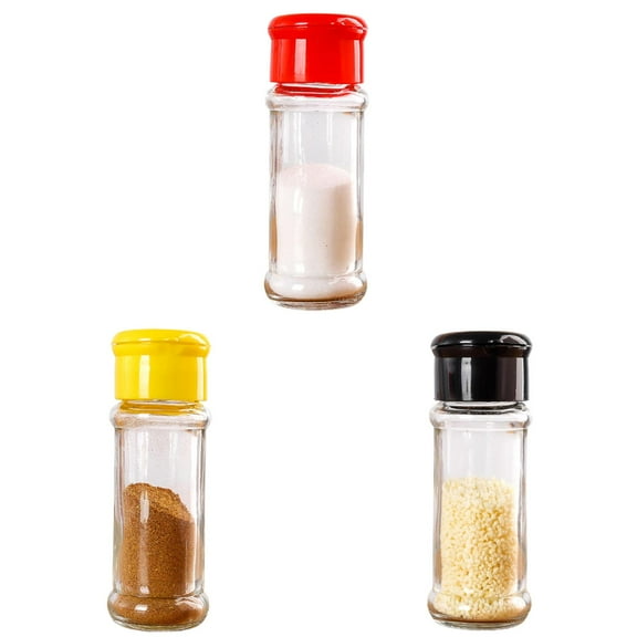 Plastic Seasoning Shaker Jars Empty Plastic Storage Containers, Spice Herb Powder Dispensing Bottles With Shaker Lids, 3Pcs