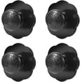thumbnail image 1 of Plastic Self Adhesive Flower Pull Handles, 4pcs Self-Stick Drawer Knobs Instant Cabinet Drawer Handle Stick-on Handles Cupboard Knobs for Kitchen Bathroom Mirror Doors/Black, 1 of 5