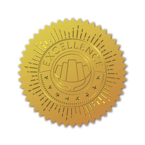 Plastic Self Adhesive Gold Foil Embossed Stickers Medal Decoration Sticker Gold Other Pattern 220x60x0.5mm 4pcs/sheet diy