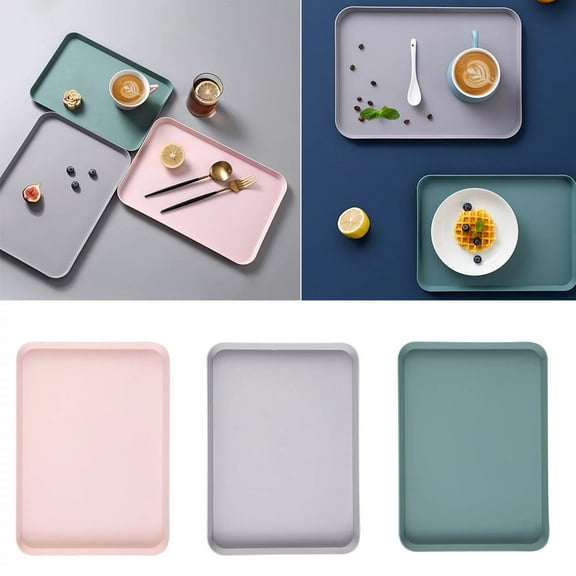 Plastic Serving Food Plate Tray, Unbreakable Lightweight Dinner Tray for Restaurant, Perfect for Kitchen Hotel, School Lunch and Cafeteria Tray