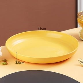 Plastic Serving Platter Round Tray for Dinner Table - Snack Plate Dessert Tray Key Catch Jewelry Storage Dish - Non Slip Base Easy Clean - 1 Piece