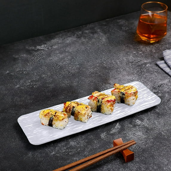 Plastic Serving Platters, Appetizer Serving Dishes Rectangular Dinner Sushi Plates for Parties