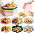 thumbnail image 1 of Plastic Serving Tray, Hexagonal Large Serving Platters and Trays for Home Living Room Coffee Table, Serving Trays Platters, Beige, 1 of 6