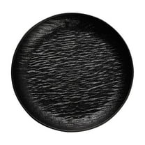 Plastic Serving Tray, Set of 4, 5.9" Dessert Plate, Round Butler Tray for Breakfast in Bed, Coffee Table Decor, Party Black