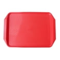 thumbnail image 1 of Plastic Serving Trays, Durable Serving Trays for Party, Rectangular Trays for Serving Food, Multi Color Kitchen Cafeteria Dinner Plate, Plastic Trays for Serving Food,16.9×11.8 in,Red, 1 of 6