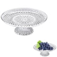 thumbnail image 1 of Plastic Serving Trays,Transparent Petal Shaped Plastic Serving Platter with Base,Clear Flower Shape Fruit Pedestal Dish,Reusable Clear Pedestal Candy Dessert Tray,Decorative Fruit Pedestal Plate, 1 of 4