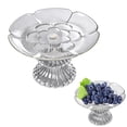 thumbnail image 1 of Plastic Serving Trays,Transparent Petal Shaped Plastic Serving Platter with Base,Clear Flower Shape Fruit Pedestal Dish,Reusable Clear Pedestal Candy Dessert Tray,Decorative Fruit Pedestal Plate, 1 of 4