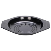 Plastic Serving Trays,Tray for Korean Stone Bowl Heat Resistant,Trivet Casserole Tray with Handle for Bibimbap,Black Hot Pot Serving Tray,Pot Mat Cookware Holder for Indoor OutdoorBlack-XL