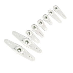 Plastic Servo Arms 25T White, 3mm Hole Single / Double Arm for Futaba, 1 Set