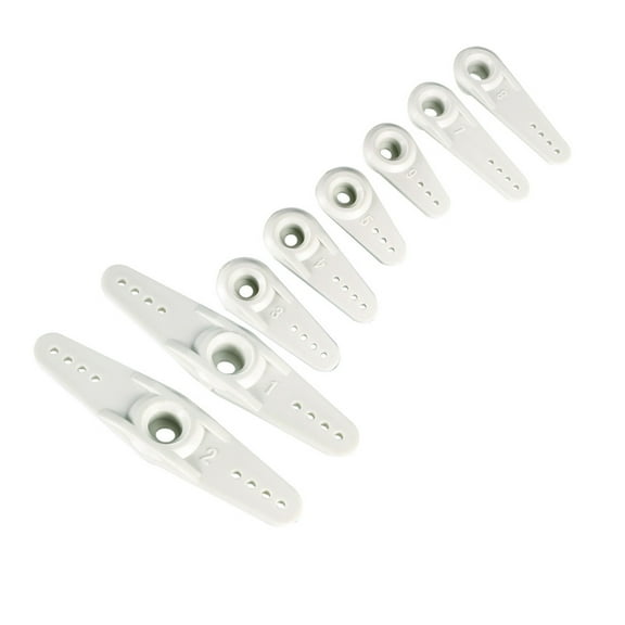 Plastic Servo Arms 25T White, 3mm Hole Single / Double Arm for Futaba, 1 Set