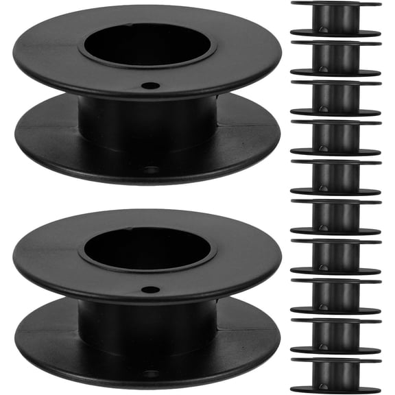 Plastic Sewing Thread Spool Bobbin with Ergonomic Shape and Smooth Burr-Free Surface 12pcs Easy to Grip Plastic Knitting Bobbins for Wire and Ribbons for Sewing and Yarn Storage