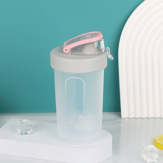 Plastic Shaker Bottle, Protein Shakes Cup, 10 Oz/300ML ShakerBottle with Whisk Balls, Protein ShakerBottles, Portable Mixing Cup for Protein Shakes, 1 Pcs, 6.30x3.15"
