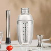 Plastic Shaker Cup for Cocktails Protein Drinks Milk Tea Barista Mixing Tool with Scale Markings,1PC,Clear