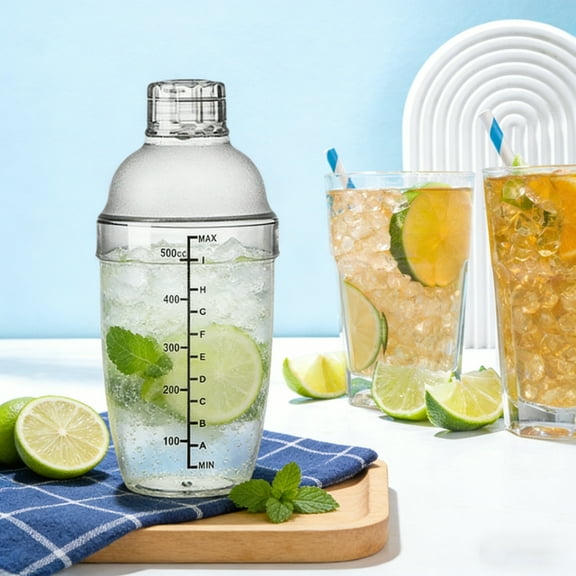Plastic Shaker Drink Mixers, Bar Party Home Use, Transparent Plastic + Stainless Steel Top, Modern Design, for Home Bar, Precise Measuring, Bartending Accessories, Wine Shaker Tool, Mixing, Akmoler