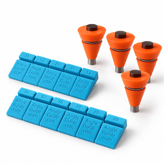 Plastic Sharpening Angle Guides Set with Blue and Orange Attachments