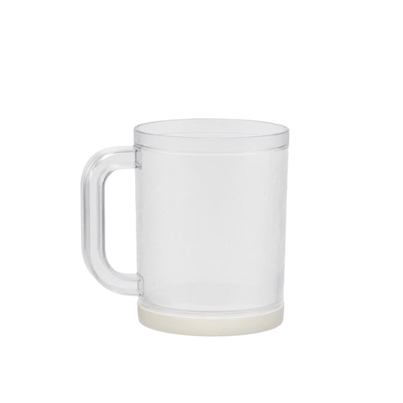 Plastic Freezer Beer Mugs with Handles,Clear Frosted Cup for Iced Beer & Coffee | Shatter-Resistant Cup for Summer Home Drinks | Family Gatherings Essential