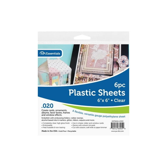 Plastic Sheet 6x6 .020" Clear 6pc