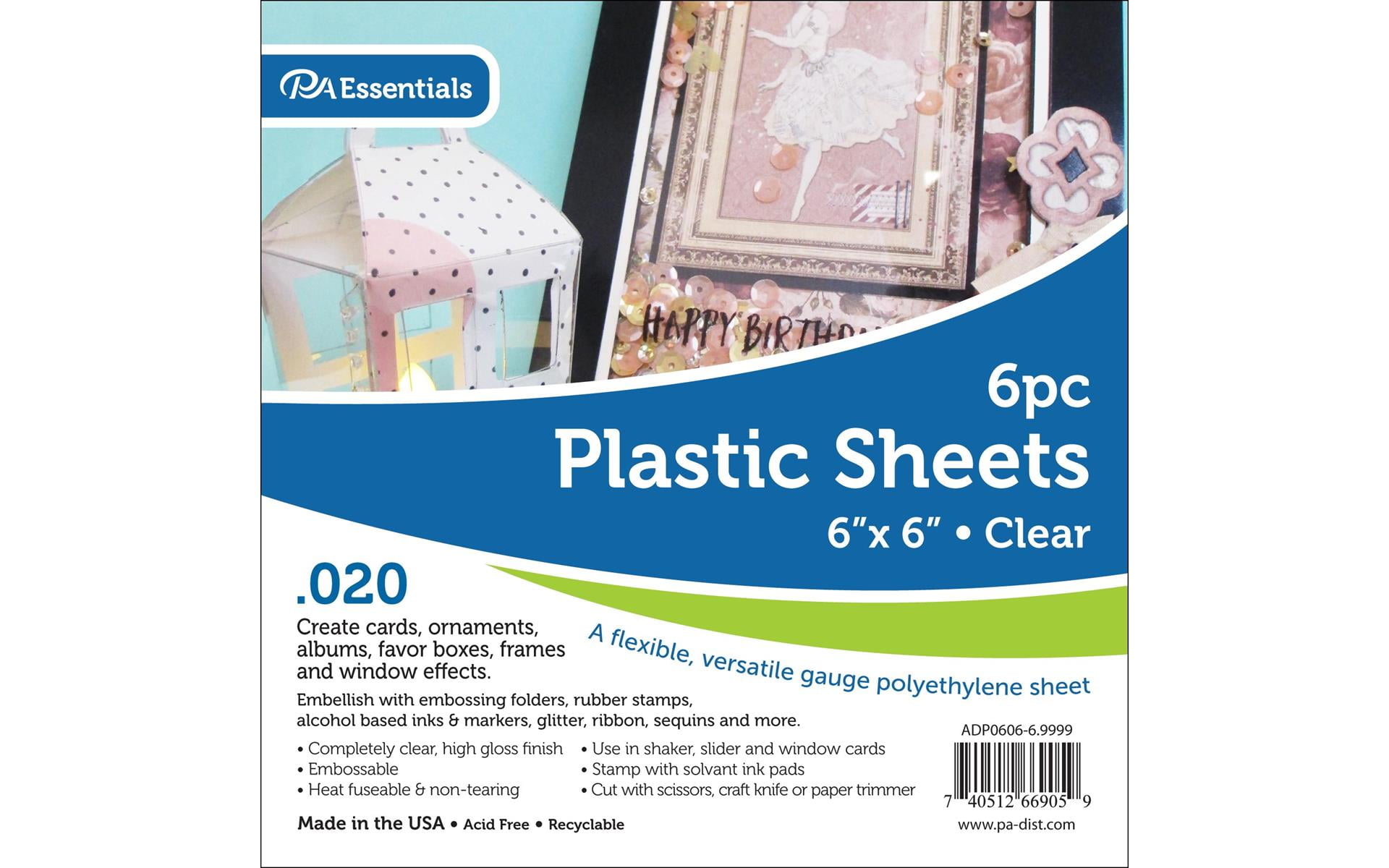 Sizzix Making Essential - Thermoplastic Sheets - 6 x 6, Clear, 6 Sheets