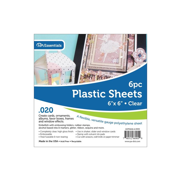 PA Essentials .010 12 x 12 Clear Plastic Sheets