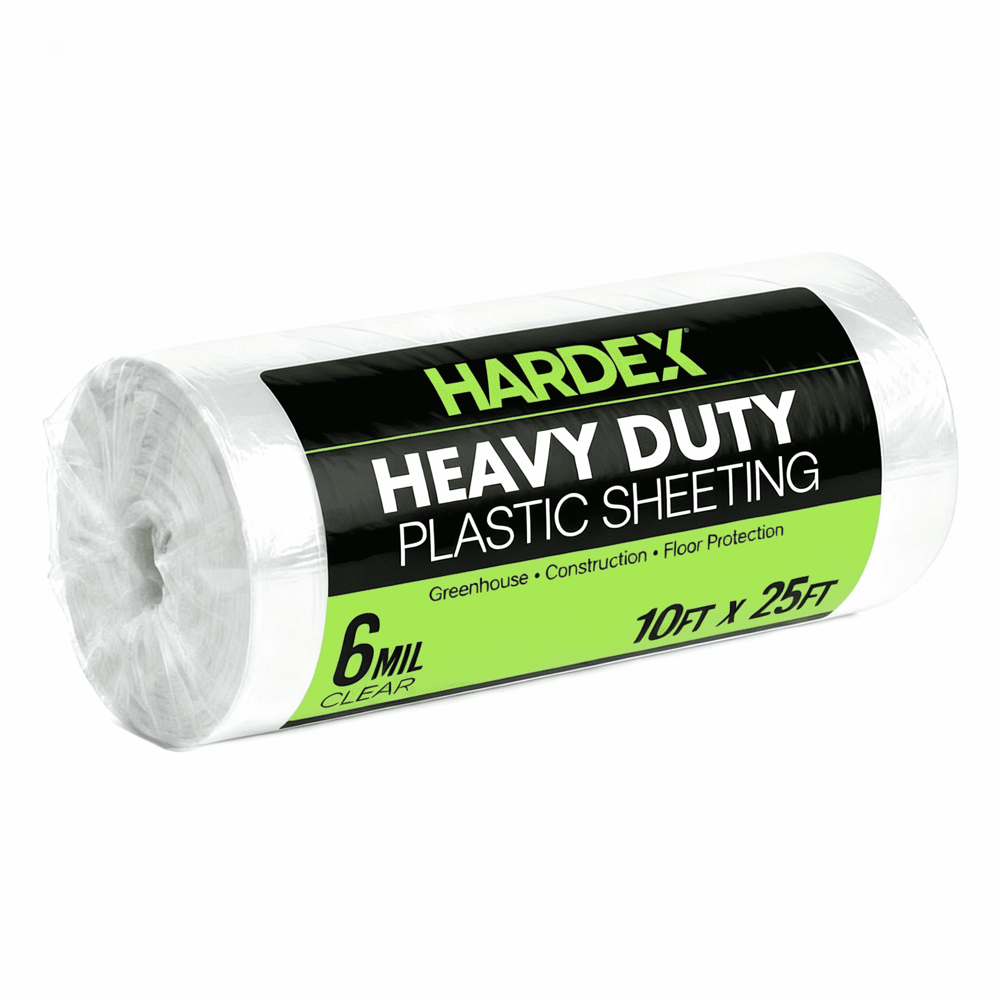 Plastic Sheeting (10' x 25') Long, 6 Mil - UV Protection Poly Sheeting Polyethylene Film, Heavy Duty Greenhouse Plastic Sheeting