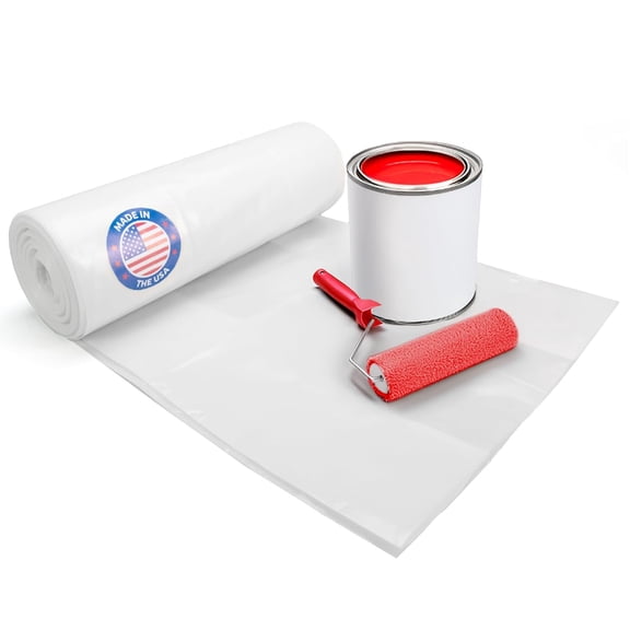 Plastic Sheeting 4 mil, 3' x 50' (150 sq. ft.) - Thick Semi-Clear Plastic Sheeting for Painting & Construction & Home Use - Heavy Duty LDPE Film Roll - Plastic Sheet for Drop Cloth by