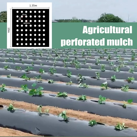 Plastic Sheeting Black, Landscaping Fabric, MulchforGarden, Perforated Plastic, Weed, Outdoor Beds, Black Plastic Roll, Plastic Sheeting, 1 Pc