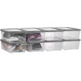 thumbnail image 1 of Plastic Shoe Boxes Clear Stackable Storage Bins with Lids See-Through Rectangular Storage Boxes Durable Lidded Shoe Boxes for Home and Art Supplies (Grey), 1 of 4