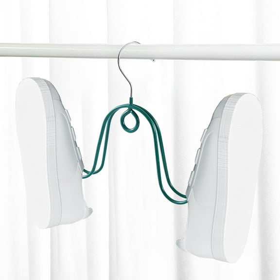 Plastic Shoe Drying Rack with Windproof Hook, Space-Saving Hanging Shelf for Balcony or Home, Fits Sneakers, Boots, Sandals, 24.2x21x9cm, 1 Pack