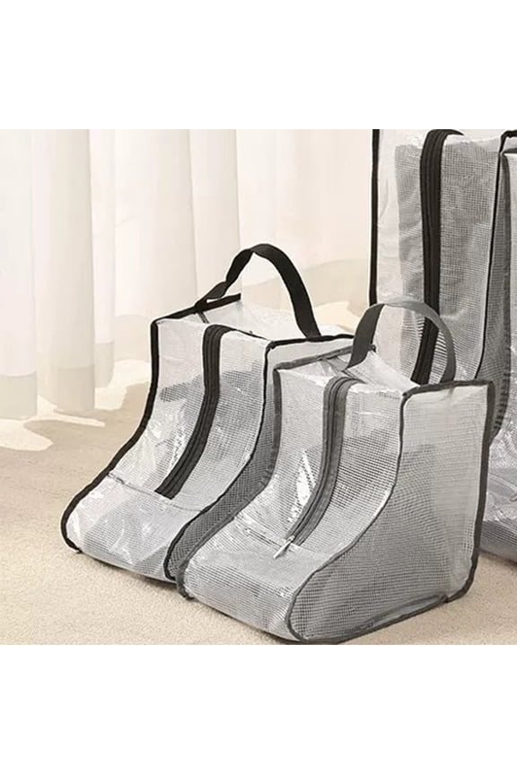 Plastic Shoe Dust Bags Black Trim Transparent Ankle Boot Dust Bag Travel Portable Waterproof Tote Boot Storage Bag(1Pcs) Rkxzt