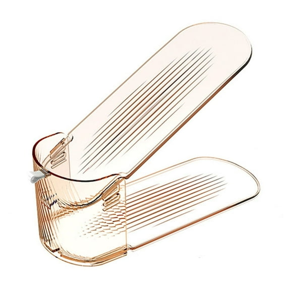 Plastic Shoe Rack, Adjustable Shoe Organizer, Three Gear Height Adjustable Shoe Storage Rack for Slippers Flats Canvas and High-Top Shoes, Clear Durable Plastic Material