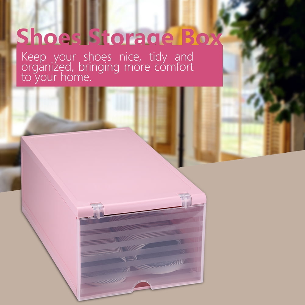 Plastic Shoes Storage Box Case Transparent Clear Home Organizer ...