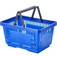 thumbnail image 1 of Plastic Shopping Basket, 24L, Set of 12 - Grocery Baskets with Handle & Stand - 16.73 x 11.61 x 8.86 inch - Retail Store Supermarket Shopping, 1 of 7
