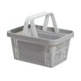 thumbnail image 1 of Plastic Shopping Basket, Market Grocery Basket, Foldable Handle Storage Basket with Ventilated Hollow Design, Durable Lightweight Plastic, Large Capacity 5.7L, Multipurpose Retail Basket, 1 of 6