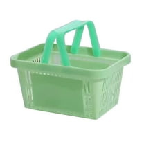 Plastic Shopping Basket with Foldable Handles, Large Capacity Market Grocery Store Basket for Convenience Stores, Supermarkets, and Retail Shopping