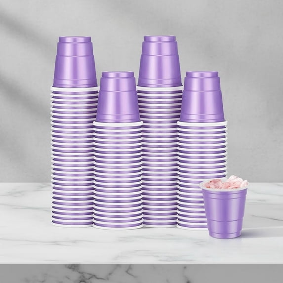 Plastic Shot Cups, Mini Disposable Shot Glasses for Party, Beer Taste Serving, Snacks