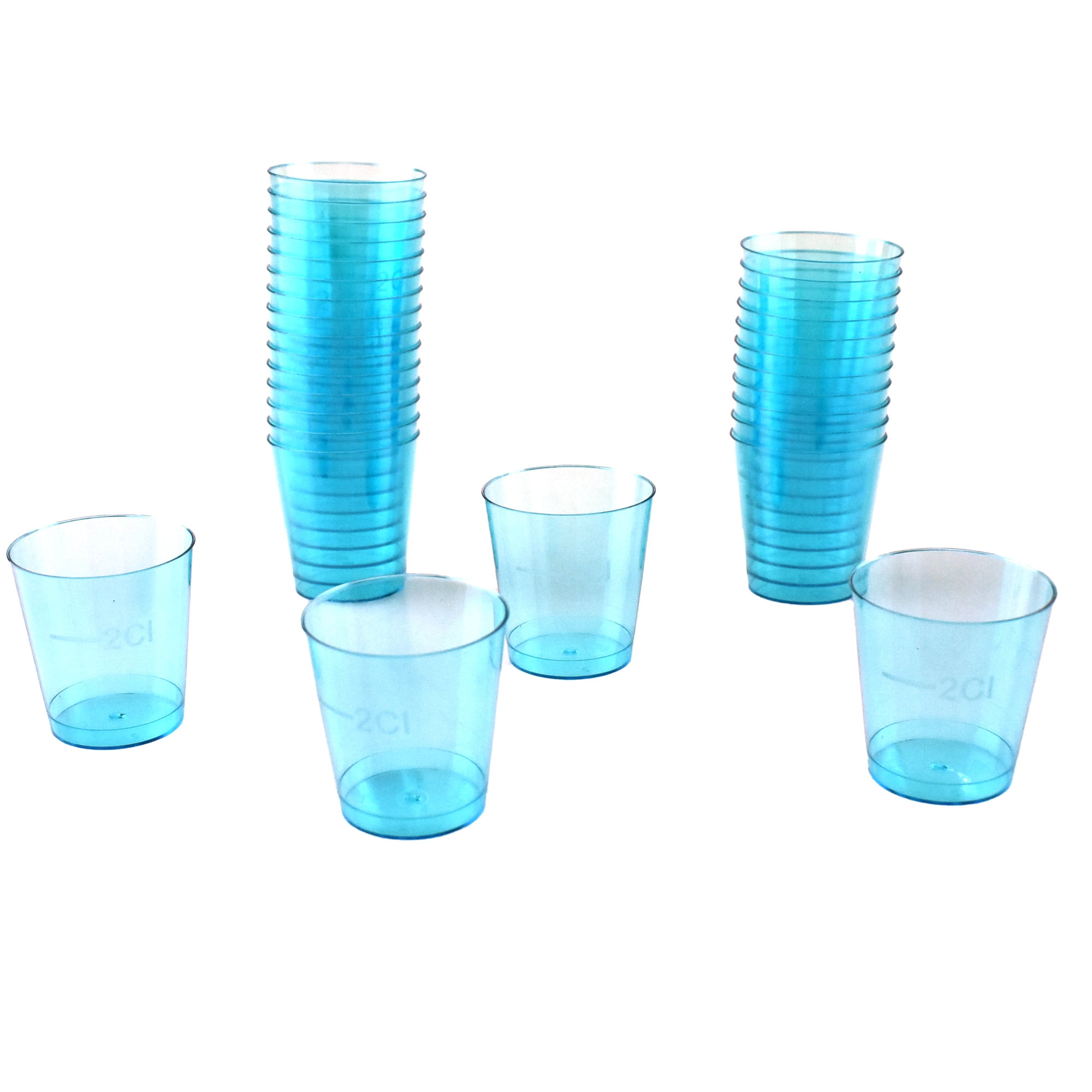 Plastic Shot Glass, 1-1/2-Inch, 1-Ounce, 30-Count - Clear Turquoise ...