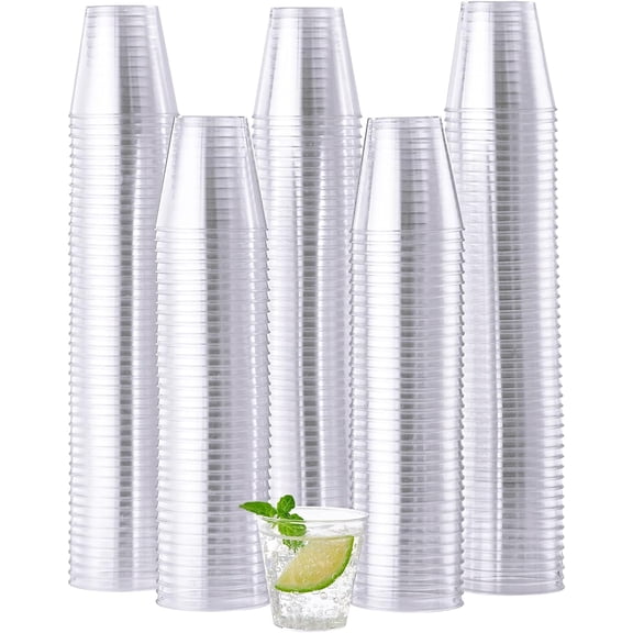 Plastic Shot Glasses, Disposable Cups, Ideal for Whiskey, Tasting, Food Samples